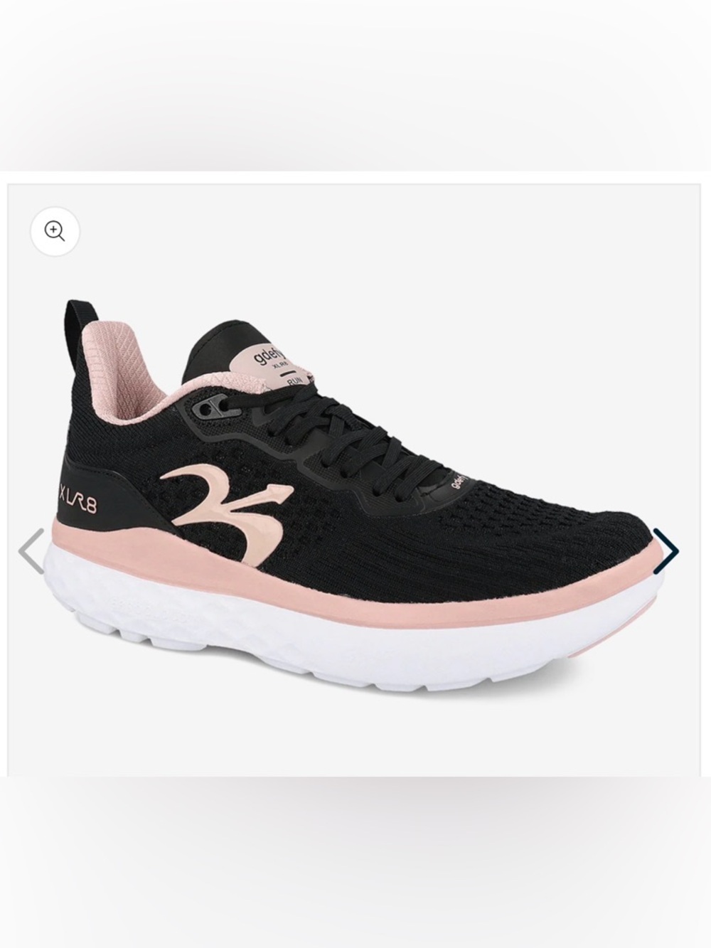 Women's Black and Pink Running Sneakers